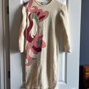 Vintage Cream and Sweater Dress